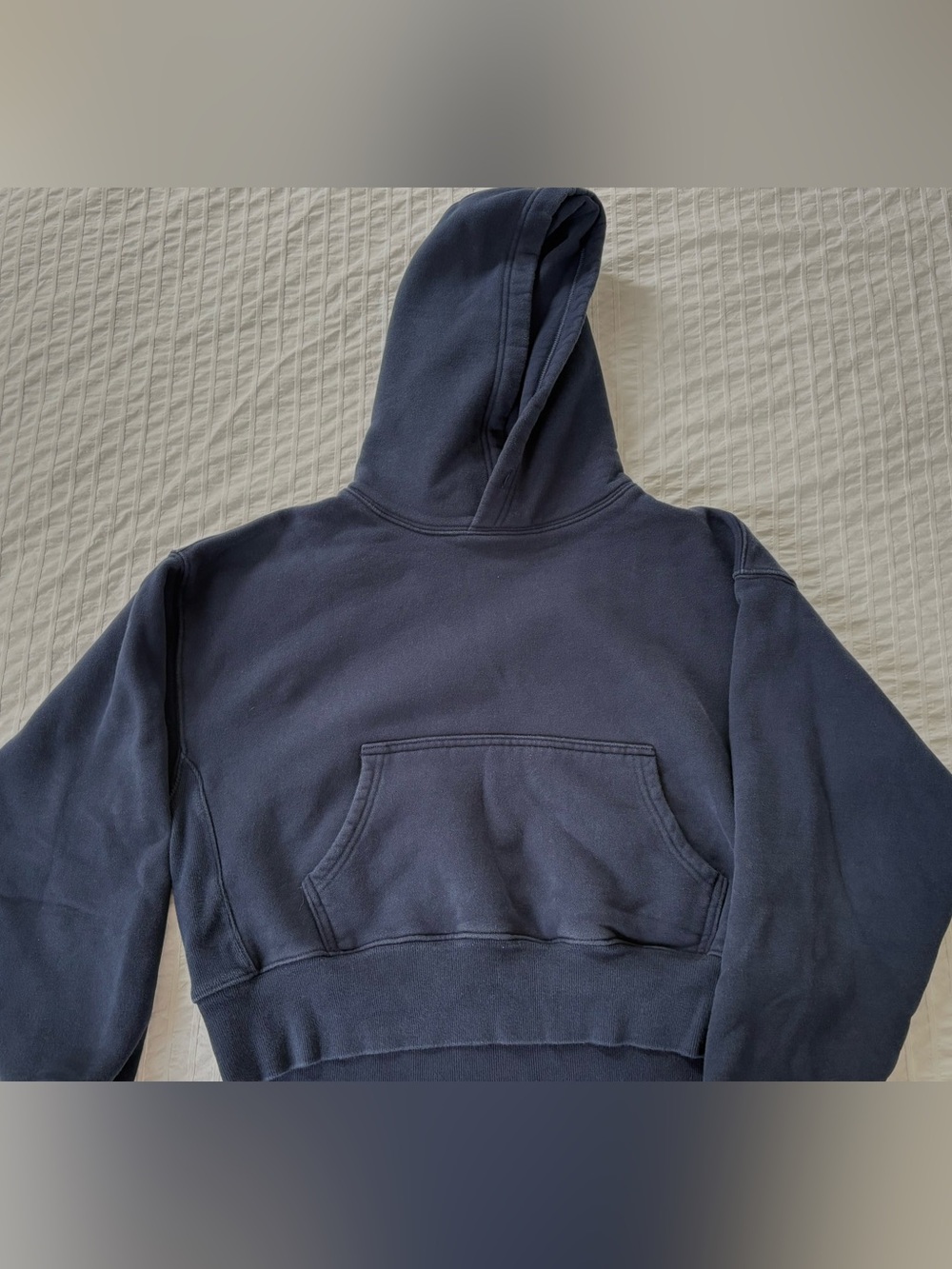 Aritzia TNA Cozy Fleece Boyfriend Shrunken Hoodie in Navy (Admiral)